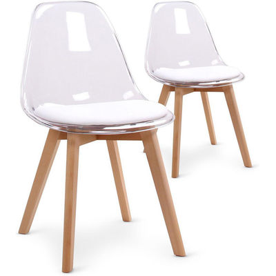 kaufen Nordic PC Transparente Acryl weiße Kunststoff Küchenstühle für Café Online-Herstellung