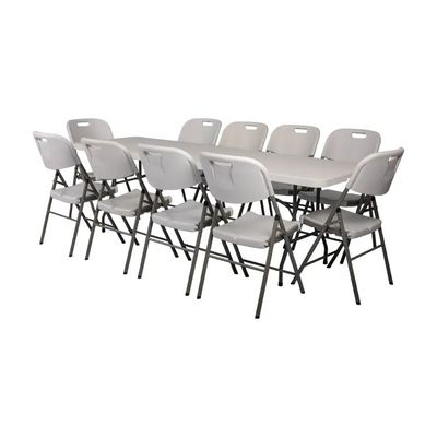 kaufen 6ft 8ft Plastik Klapptisch und Stühle Rechteck 10 Personen Weiß Plastik Tischstühle Online-Herstellung