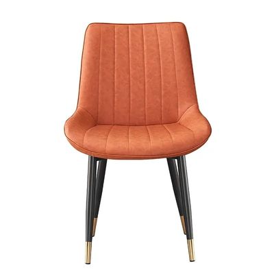 kaufen Individuell angepasste PU-Leder-Esstühle Orange Polster-Esstuhl Online-Herstellung