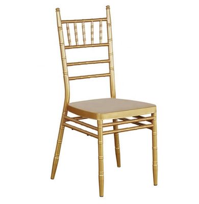 kaufen Restaurant Gold Chiavari Stühle Hochzeit Metallrahmen Stoff Bankettstühle Online-Herstellung