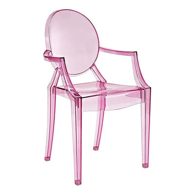 kaufen Schönes Design rosa Geisterstuhl mit Armen Geister Chiavari Stühle Online-Herstellung