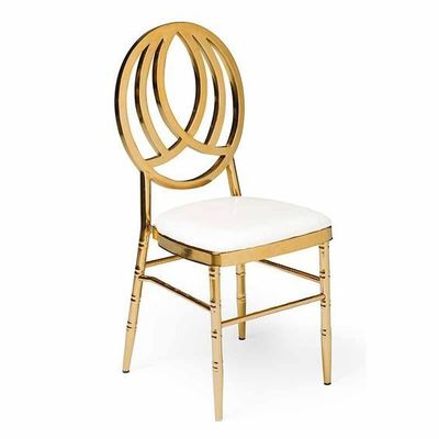 kaufen Wohnung Goldene Chiavari-Stühle Goldene Chiavari-Stühle mit weißem Kissen Online-Herstellung