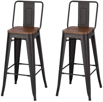 kaufen Industrielle Vintage-Barhocker mit Rücken / kommerzielle Metallbarhocker Online-Herstellung