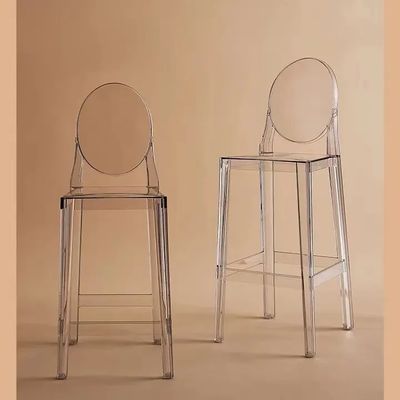 kaufen Durchsichtige klare Acryl-Barhocker Stapelbare Kunststoff-Barhocker mit Rücken Online-Herstellung