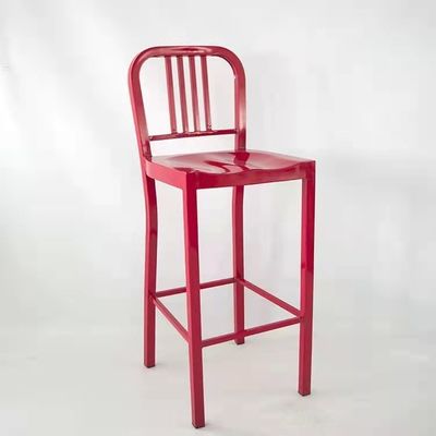 kaufen Kaffeeshop Metallstühle Rot Metall Barstühle für draußen Online-Herstellung