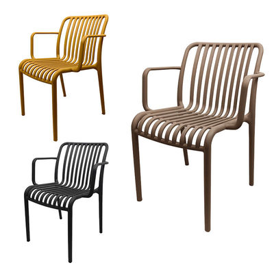 kaufen Retro-Plastik-Patio-Esstühle Stapelbare Bistro-Sessel Hochrücken Online-Herstellung