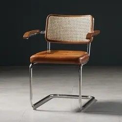 kaufen Maßgeschneiderte Café Mid Century Cane Esszessel mit Edelstahlrahmen Online-Herstellung