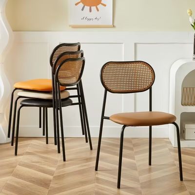 kaufen OEM ODM Nordic Cane Esszessel Schwarzer Rattan Esszimmerstühle Online-Herstellung