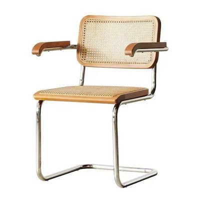kaufen Mitte des Jahrhunderts Moderne Rattan Esszessel Metallrahmen Rohr Rattan Esszessel Online-Herstellung
