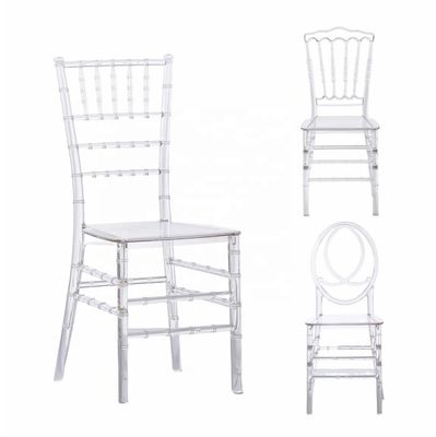 kaufen PC / PP Kunststoffvermietung Transparenter Kristall Napoleon Acryl Hochzeit Klare Chiavari Hotel Bankettstühle Online-Herstellung