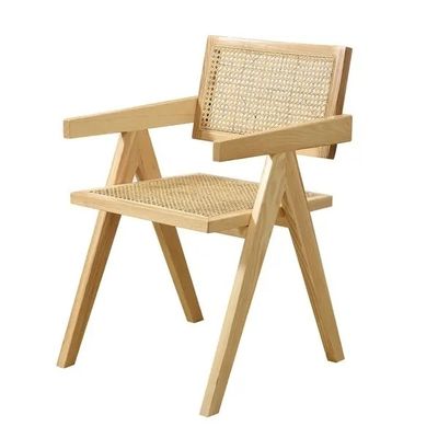 Anpassungsfähiger Sessel aus Rattan und Holz OEM Holz Esszimmerstühle