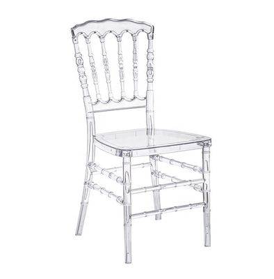Hoher Rücken Transparentes Harz Chiavari Stuhl Nepoleon Kristall Chiavari Stühle