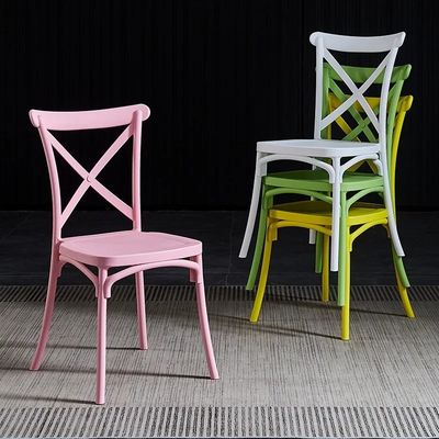 Hotel Hochzeitsveranstaltung PP rosa Kunststoff Esszessel stapelbar kundenspezifischer X-Rückseite