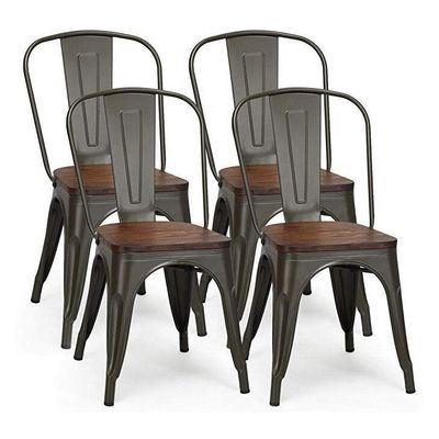 Café Tolix-Stil Esszessel Tolix Seitensessel Stapelbares Metall Esszessel